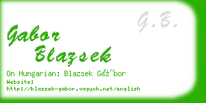 gabor blazsek business card